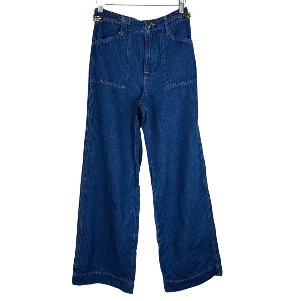 Favorite Daughter Mischa‎ Super High Waist Wide Leg Jeans Rome Fancy Size 25